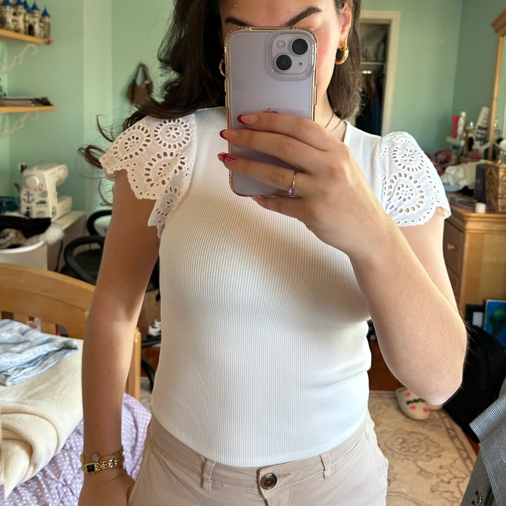 steve madden eyelet short sleeve